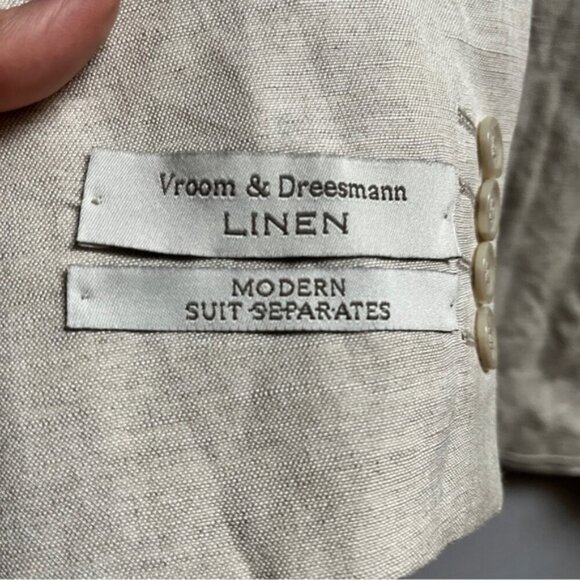Vroom & Dreesmann Linen Rayon Blend 2 button blazer jacket Sz 36/ M - Picture 9 of 12